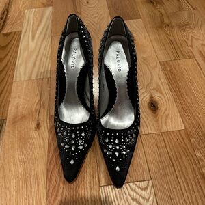 Black bedazzled Palovio heels